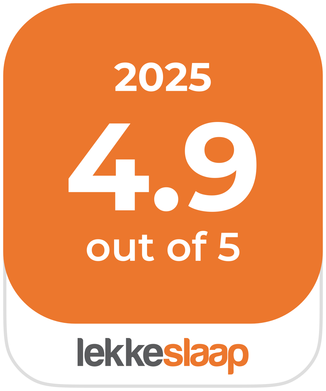 LekkeSlaap 2025 review score: 4.9 out of 5