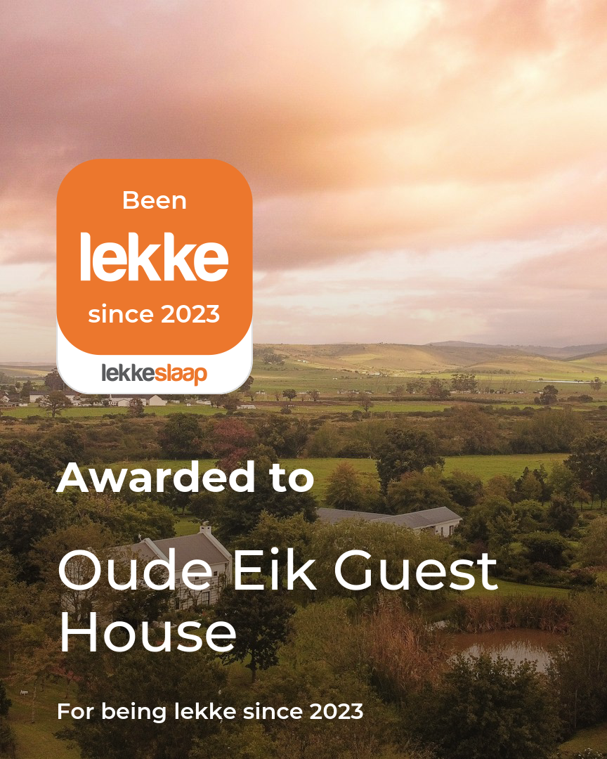 LekkeSlaap milestone: Been lekke since 2023, awarded to Oude Eik Guest House